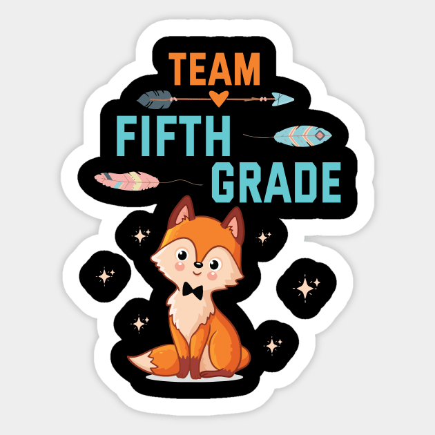 Fox Student Teacher Happy Back School Day Team Fifth Grade Sticker by DainaMotteut